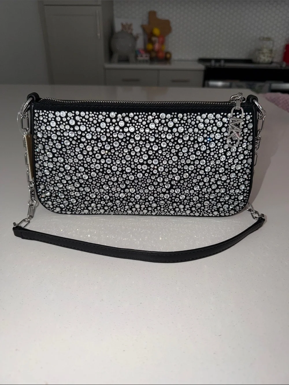NWT Michael Kors Empire Rhinestone Shoulder Bag
